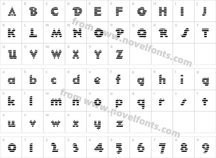 FZ JAZZY 32 STRIPEDCharacter Map