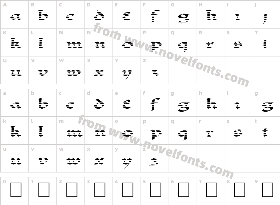 FZ JAZZY 33 STRIPED EXCharacter Map