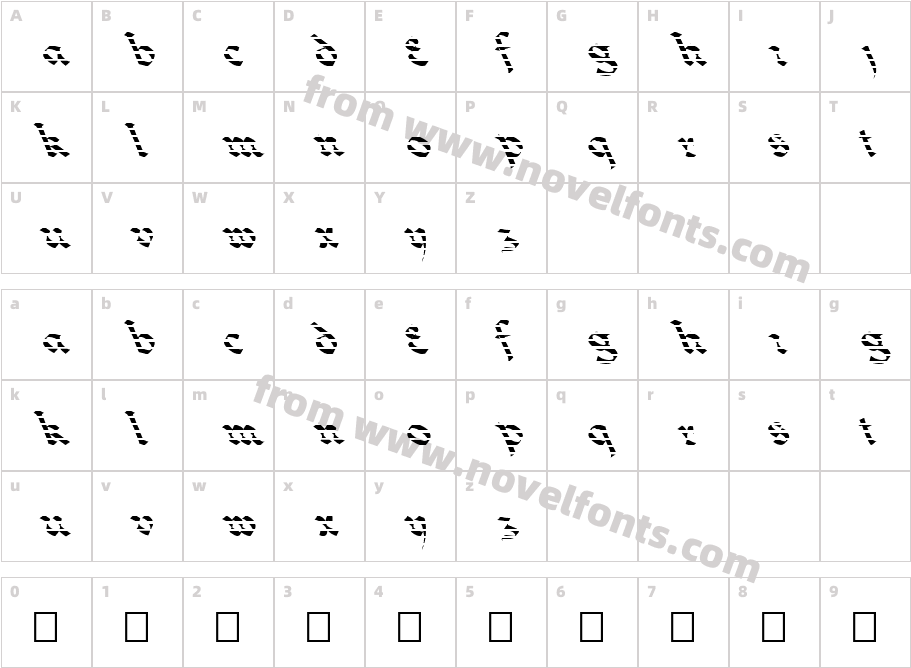 FZ JAZZY 33 STRIPED LEFTYCharacter Map