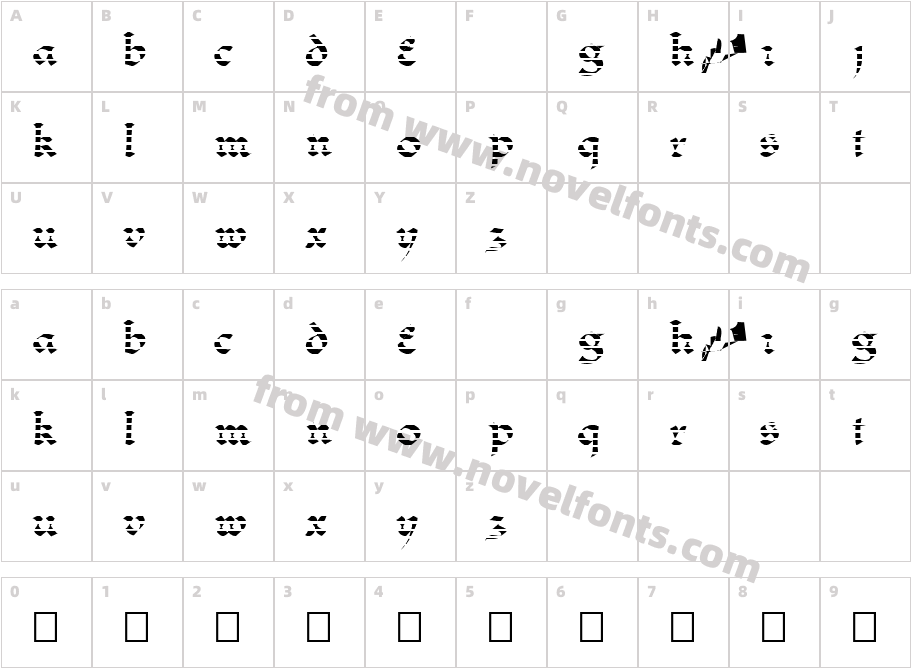 FZ JAZZY 33 STRIPEDCharacter Map