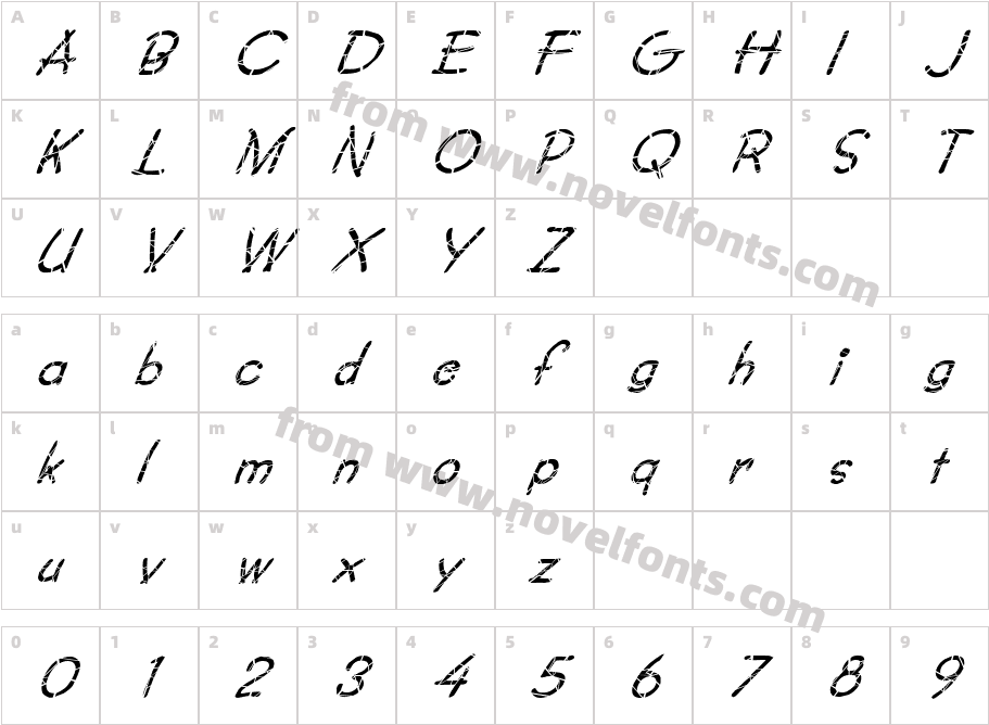 FZ JAZZY 34 CRACKED ITALICCharacter Map