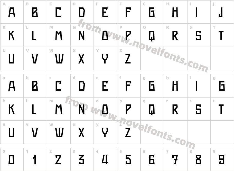 Benzintank RegularCharacter Map