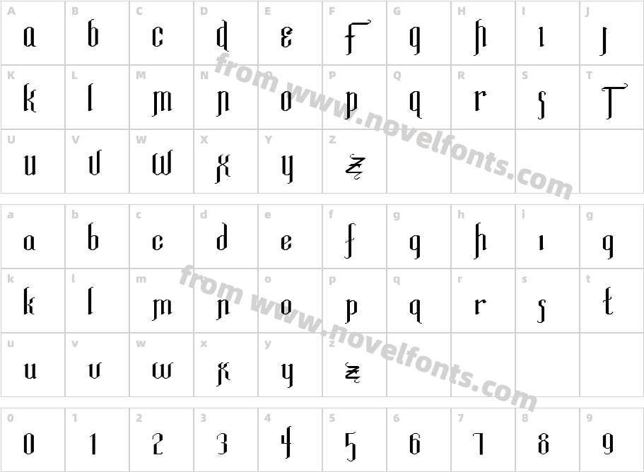 FZ JAZZY 35 EXCharacter Map