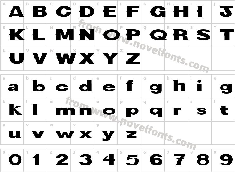 FZ JAZZY 36 EXCharacter Map