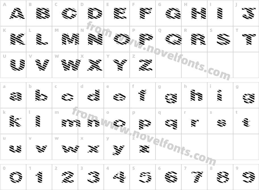 FZ JAZZY 36 STRIPED EXCharacter Map