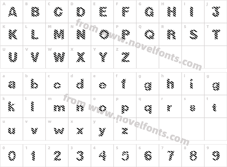 FZ JAZZY 36 STRIPEDCharacter Map