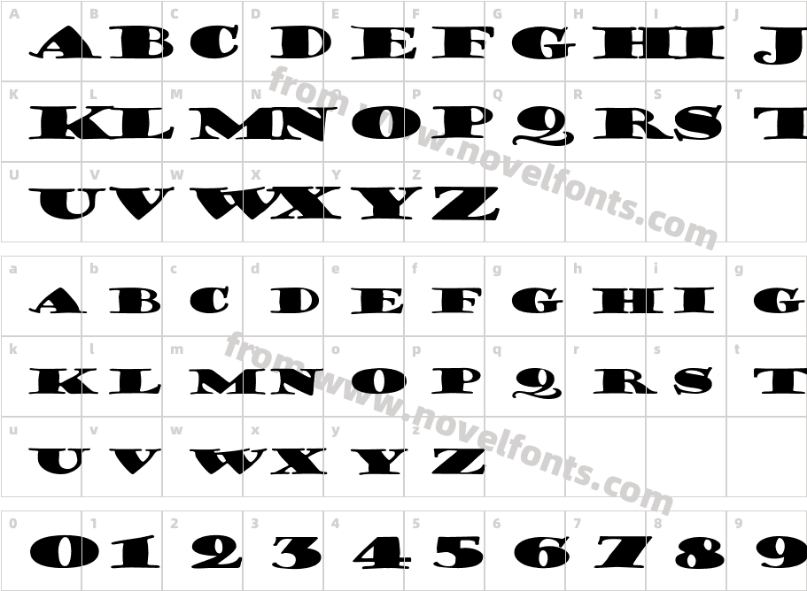 FZ JAZZY 38 EXCharacter Map