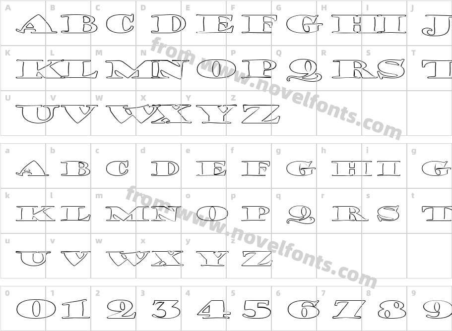 FZ JAZZY 38 HOLLOW EXCharacter Map