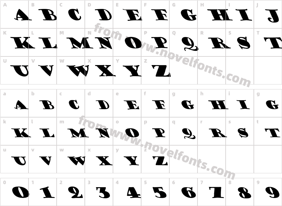 FZ JAZZY 38 LEFTYCharacter Map