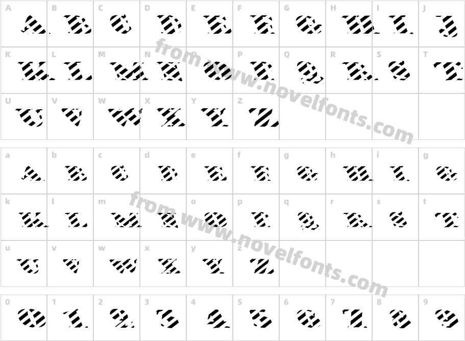 FZ JAZZY 38 STRIPED LEFTYCharacter Map