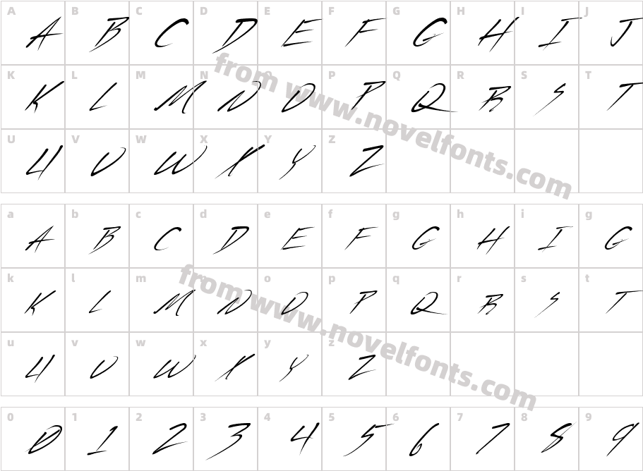 FZ JAZZY 44 ITALICCharacter Map