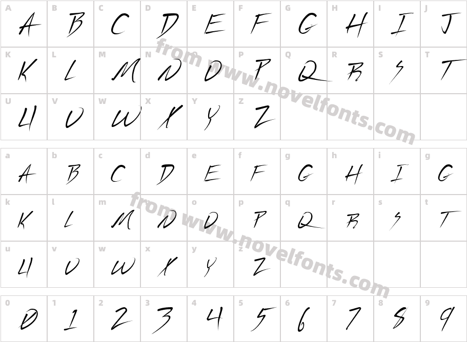 FZ JAZZY 44Character Map