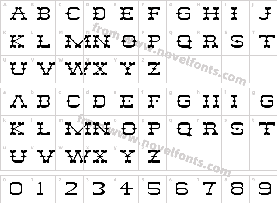 FZ JAZZY 46 EXCharacter Map