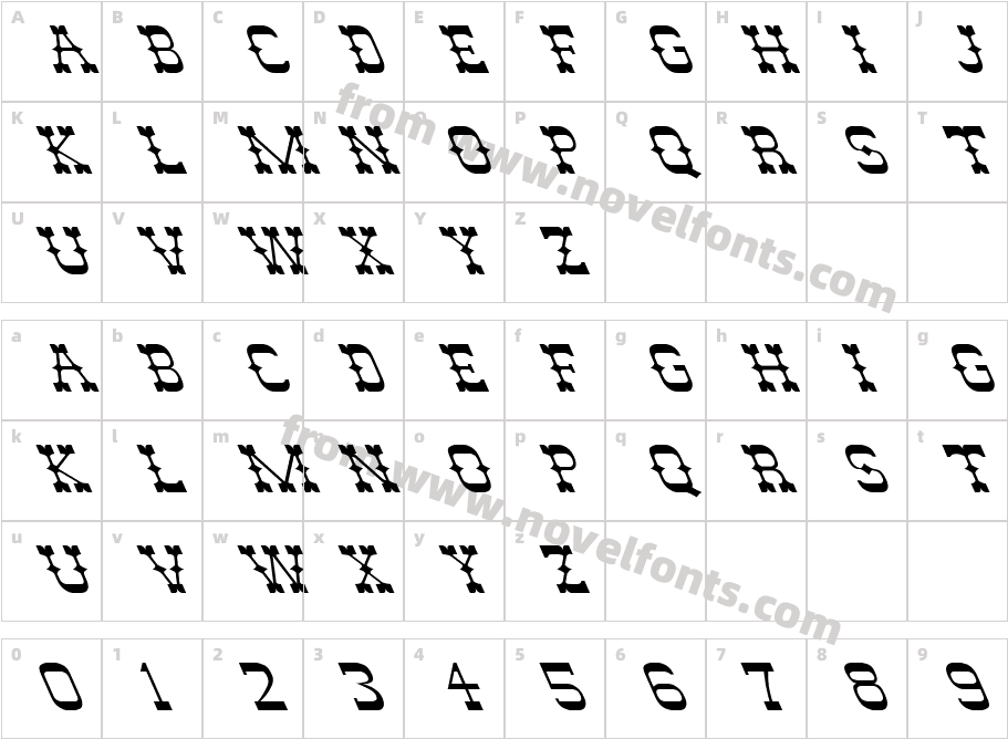 FZ JAZZY 46 LEFTYCharacter Map