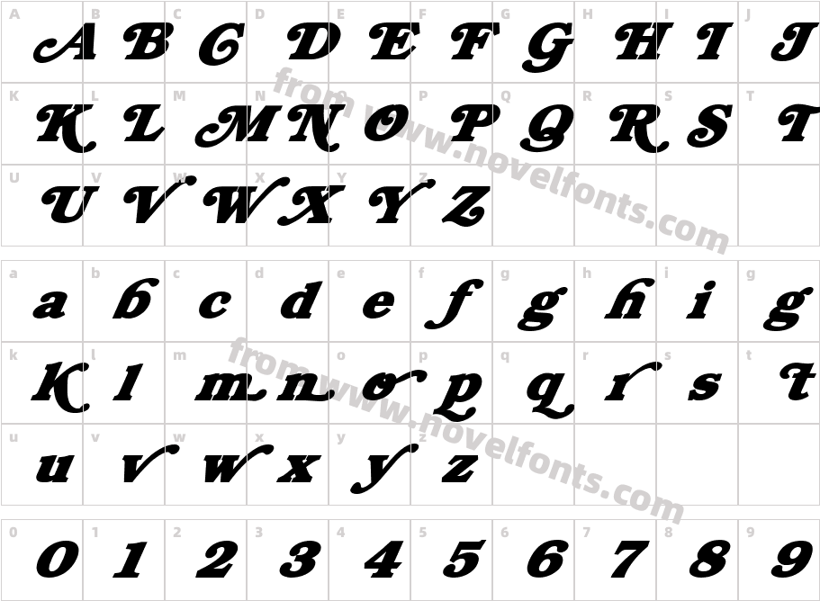 FZ JAZZY 47 ITALICCharacter Map