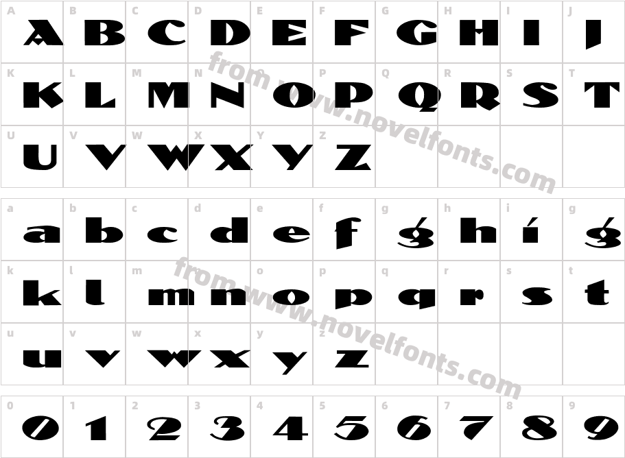 FZ JAZZY 53 EXCharacter Map