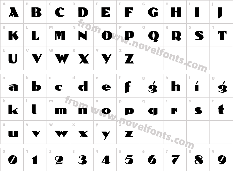 FZ JAZZY 53Character Map