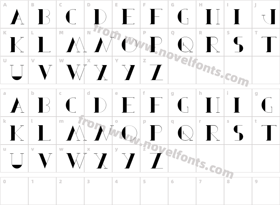 Berbel SerifCharacter Map