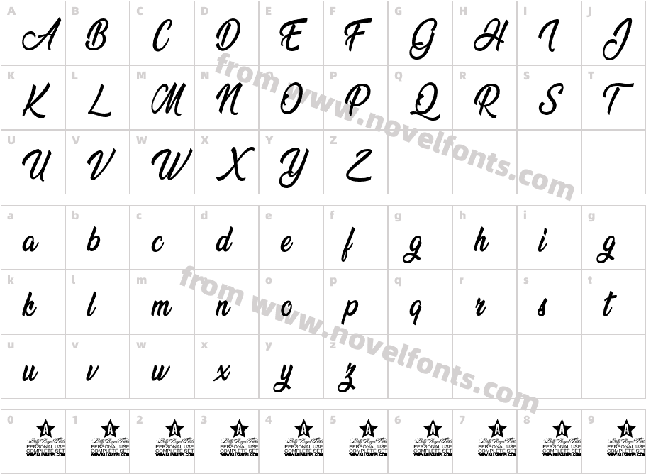 Beredith Personal UseCharacter Map