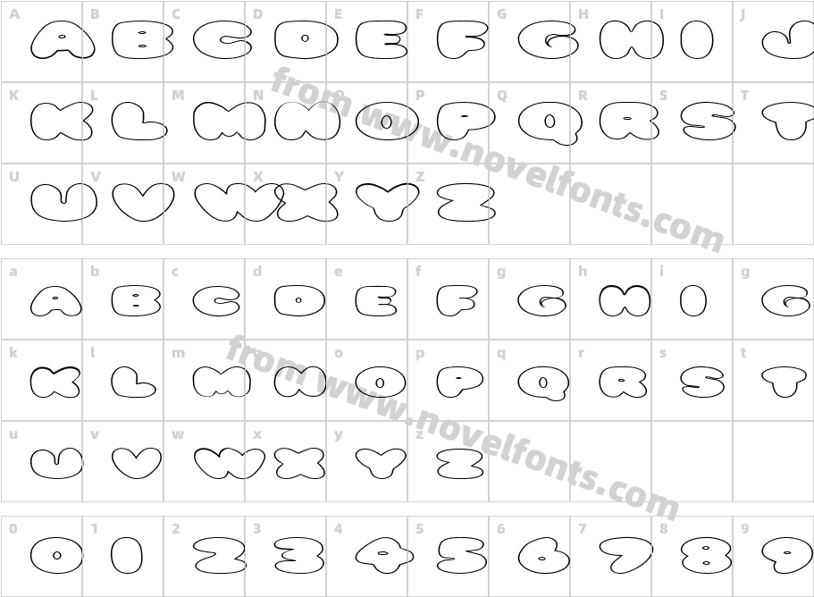 FZ JAZZY 59 HOLLOW EXCharacter Map