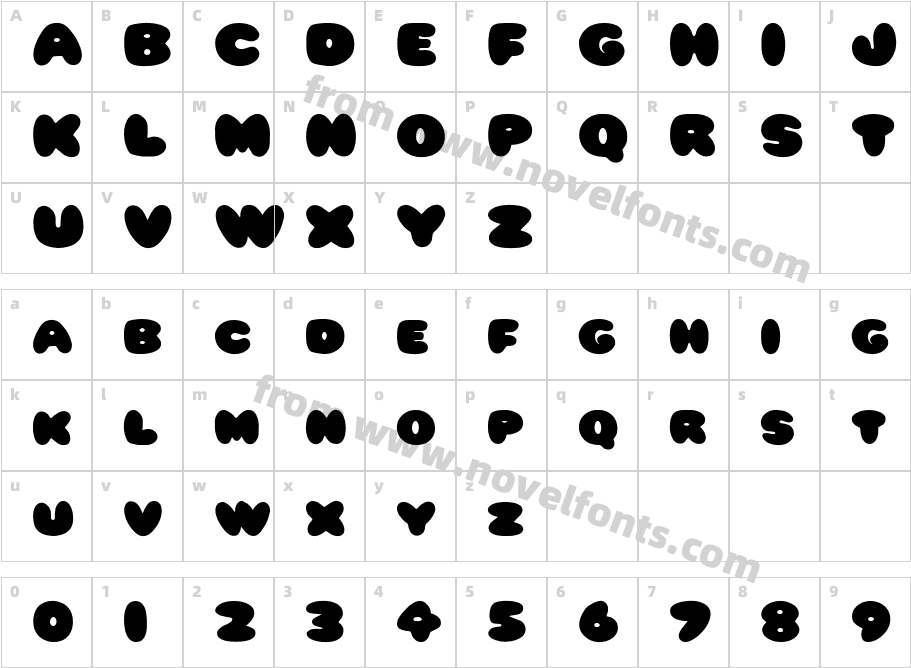 FZ JAZZY 59Character Map