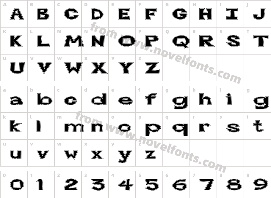 FZ JAZZY 7 CONTOUR EXCharacter Map