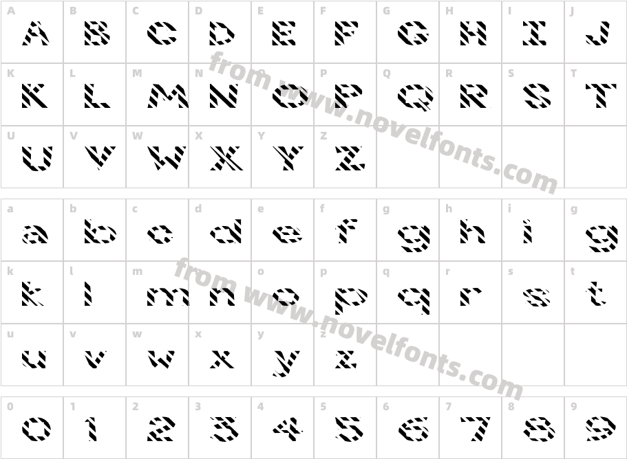 FZ JAZZY 7 STRIPED EXCharacter Map