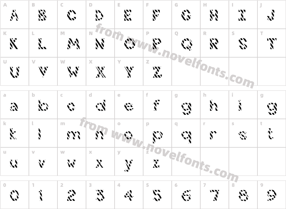 FZ JAZZY 7 STRIPEDCharacter Map