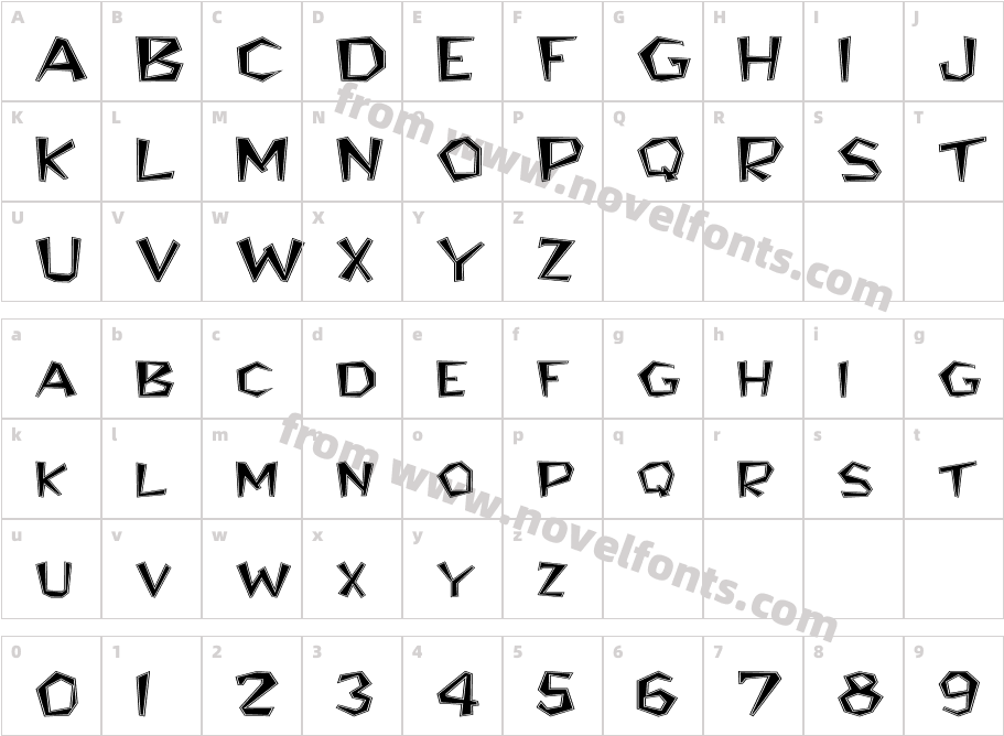 FZ JAZZY 8 CONTOUR EXCharacter Map