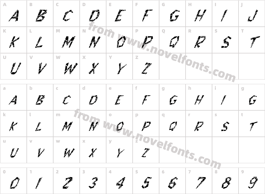 FZ JAZZY 8 CRACKED ITALICCharacter Map