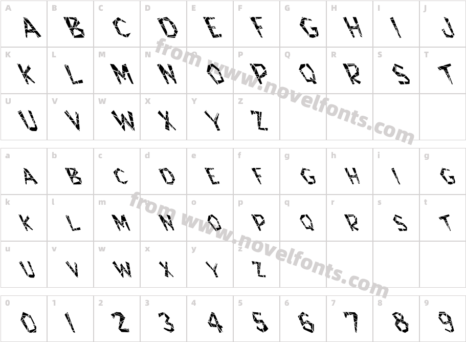 FZ JAZZY 8 CRACKED LEFTYCharacter Map