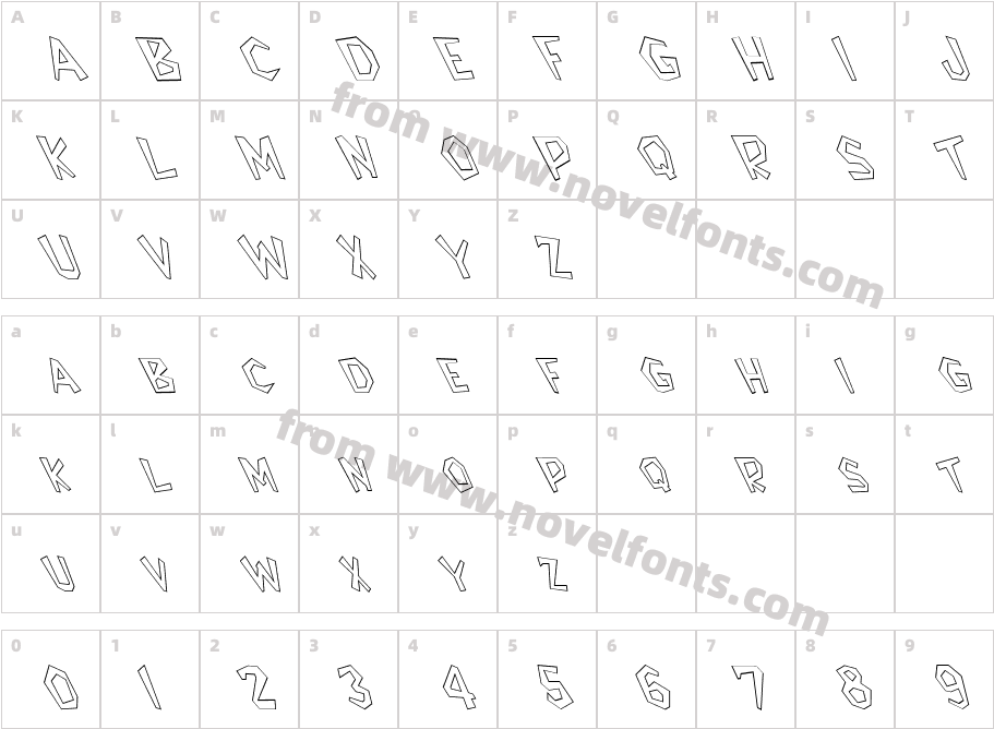 FZ JAZZY 8 HOLLOW LEFTYCharacter Map