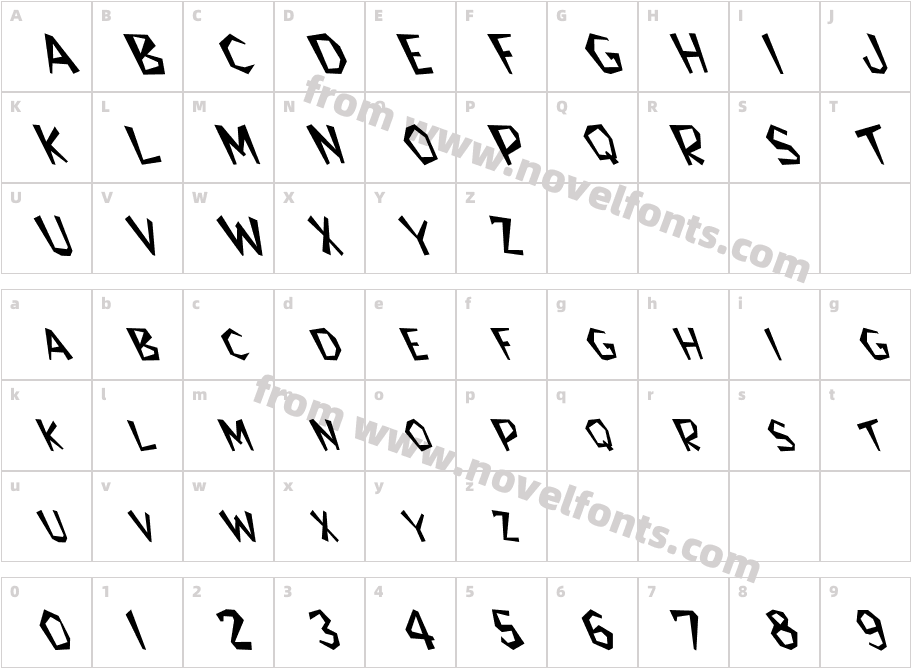 FZ JAZZY 8 LEFTYCharacter Map