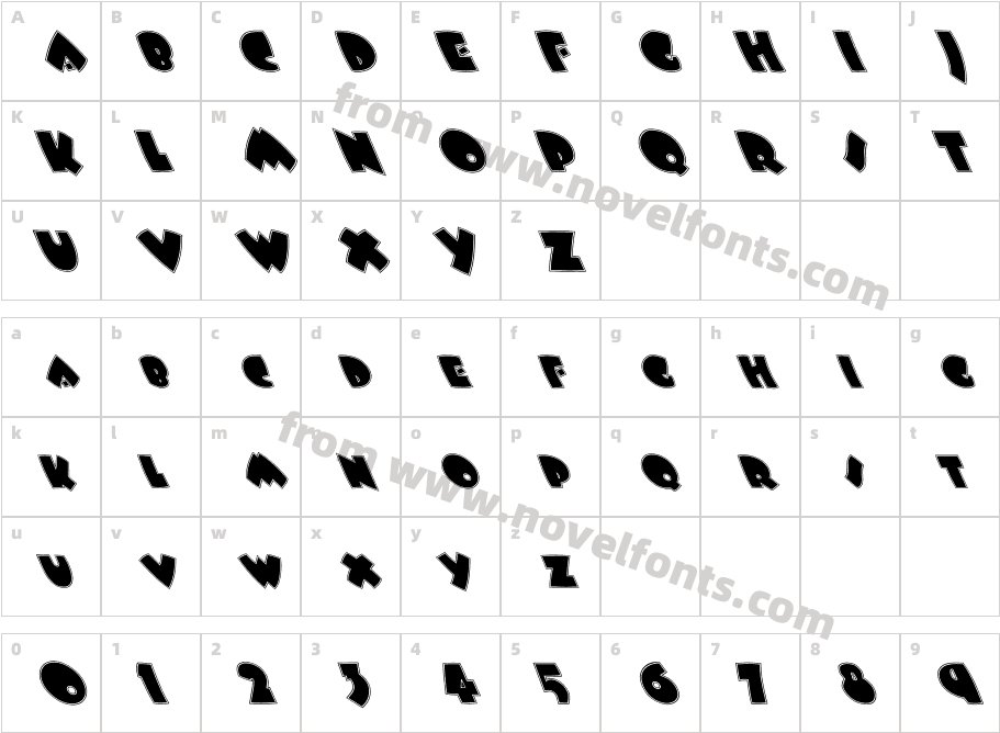 FZ JAZZY 9 CONTOUR LEFTYCharacter Map