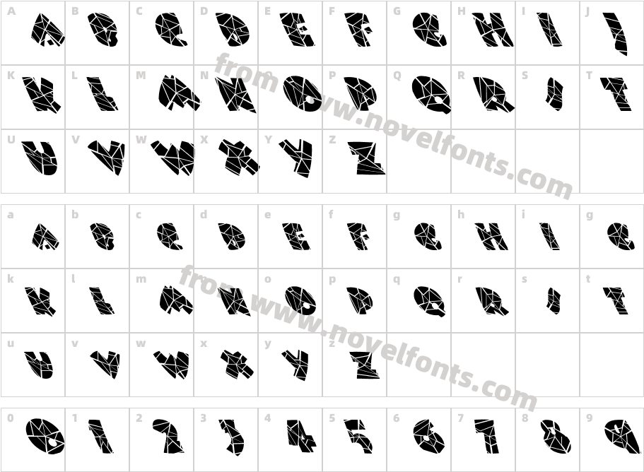 FZ JAZZY 9 CRACKED LEFTYCharacter Map