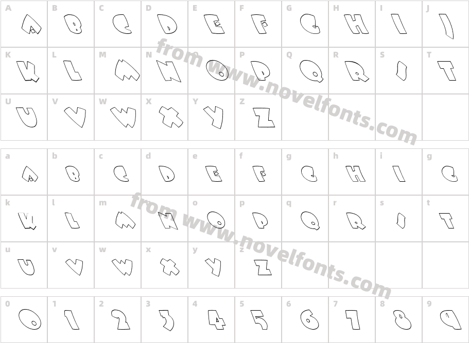 FZ JAZZY 9 HOLLOW LEFTYCharacter Map