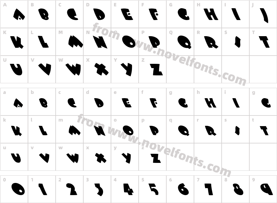 FZ JAZZY 9 LEFTYCharacter Map