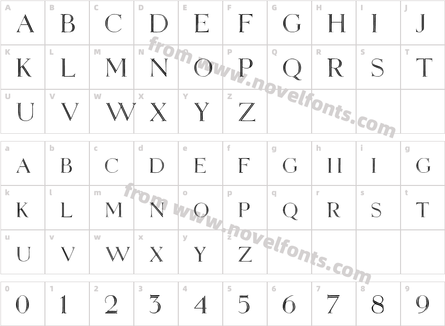 FZ OUTLINE 2Character Map