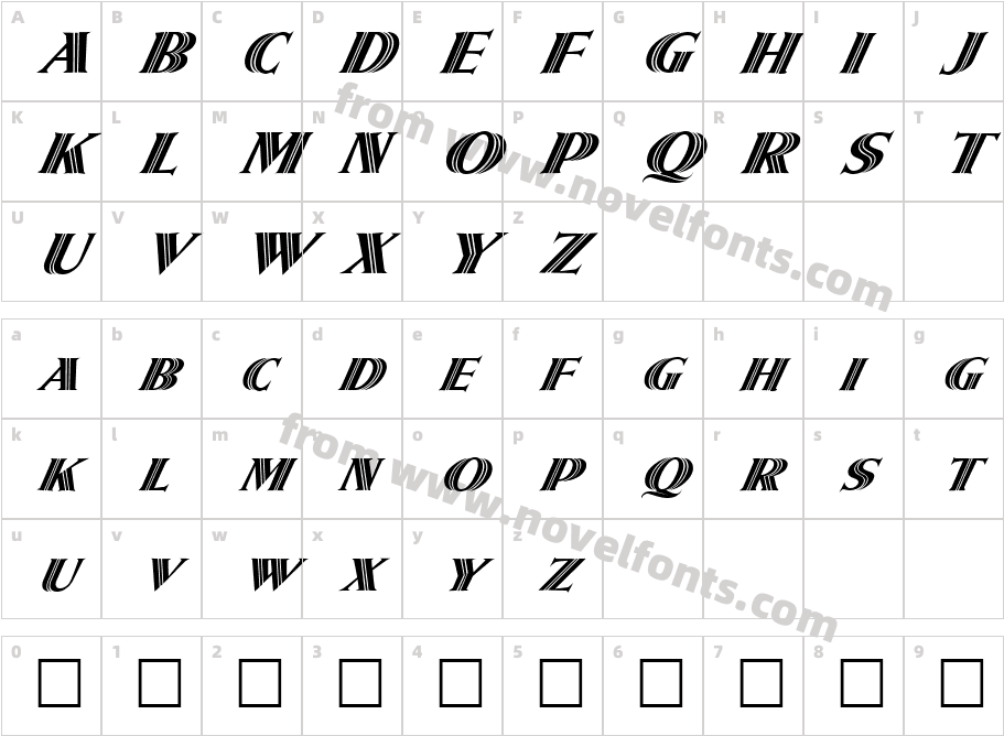 FZ OUTLINE 5 ITALICCharacter Map