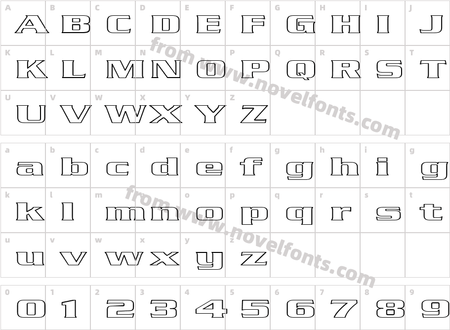 FZ ROMAN 11 HOLLOW EXCharacter Map