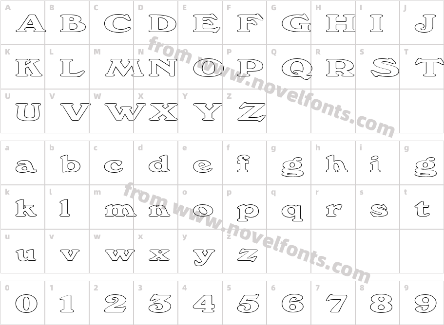 FZ ROMAN 12 HOLLOW EXCharacter Map