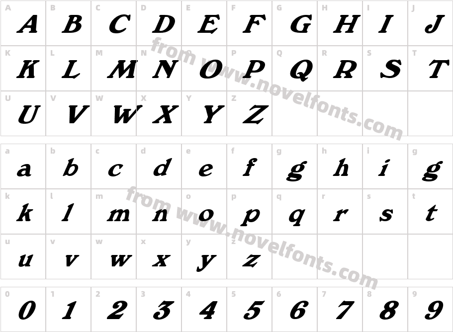 FZ ROMAN 12 ITALICCharacter Map