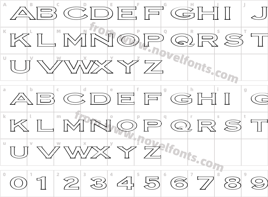 FZ ROMAN 14 HOLLOW EXCharacter Map