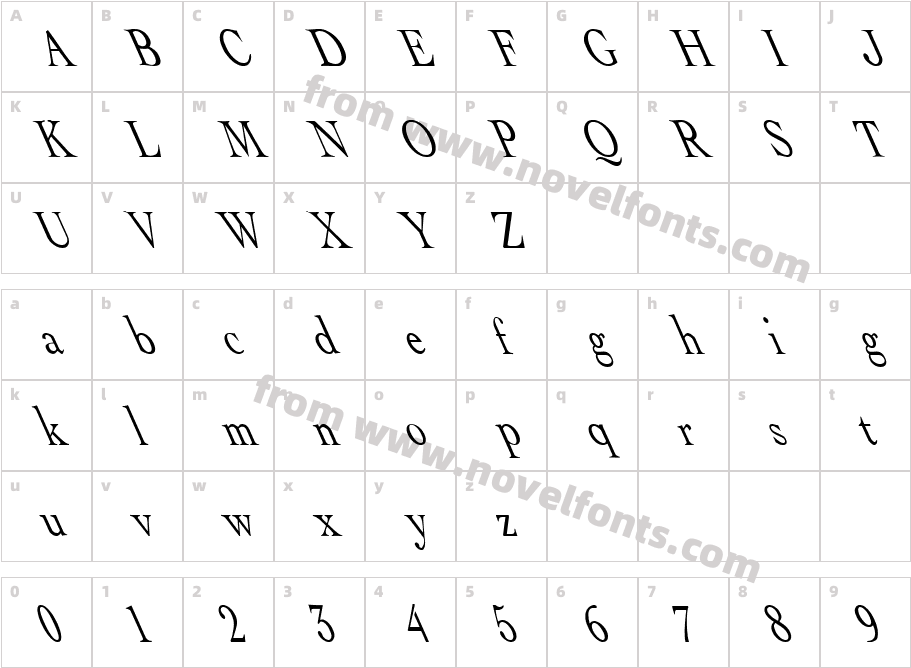 FZ ROMAN 15 LEFTYCharacter Map