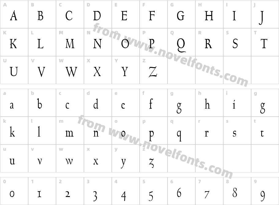 FZ ROMAN 17 CONDCharacter Map