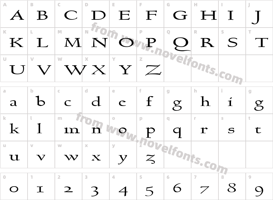 FZ ROMAN 17 EXCharacter Map