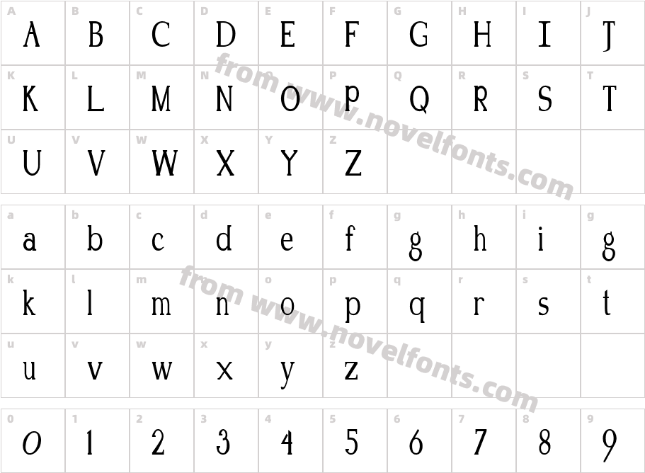 FZ ROMAN 18 CONDCharacter Map