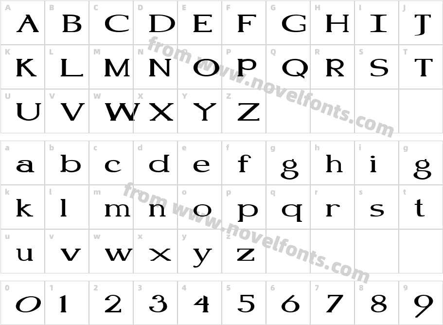 FZ ROMAN 18 EXCharacter Map