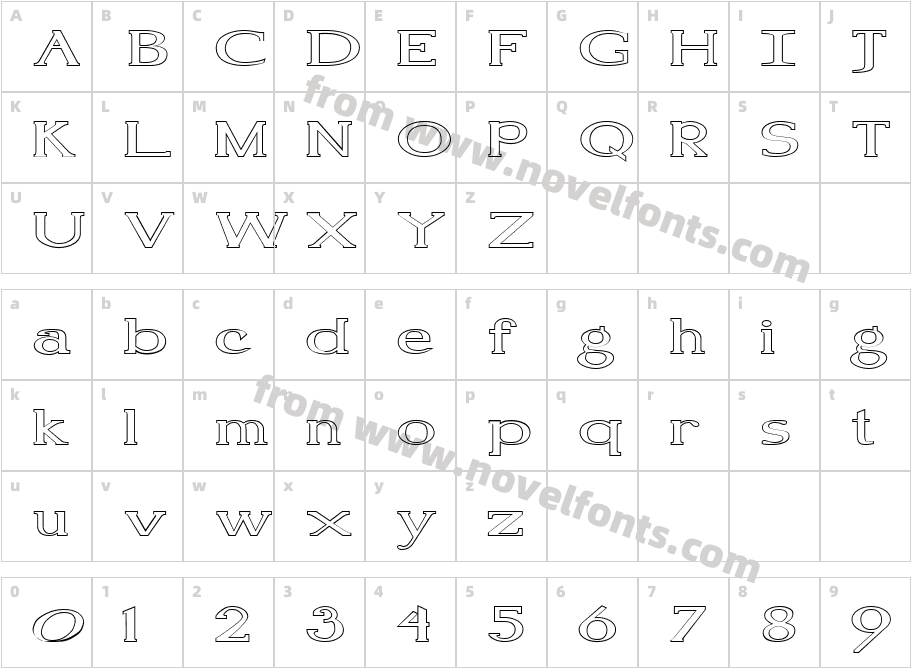 FZ ROMAN 18 HOLLOW EXCharacter Map