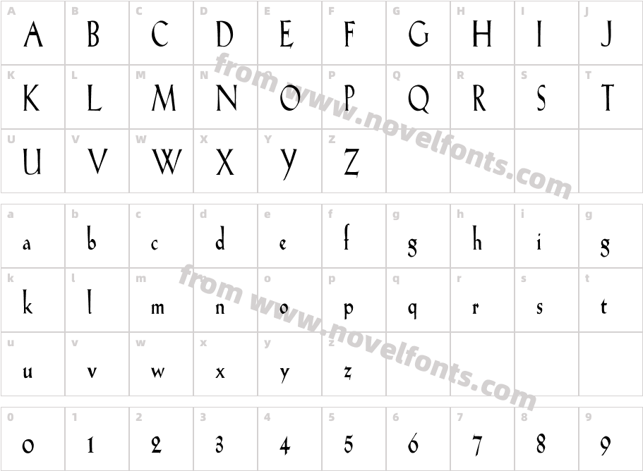 FZ ROMAN 19 CONDCharacter Map